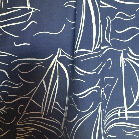 Talbots Navy Blue White Sailboat Nautical Cotton Tunic Top Long Sleeve XL - Picture 5 of 6